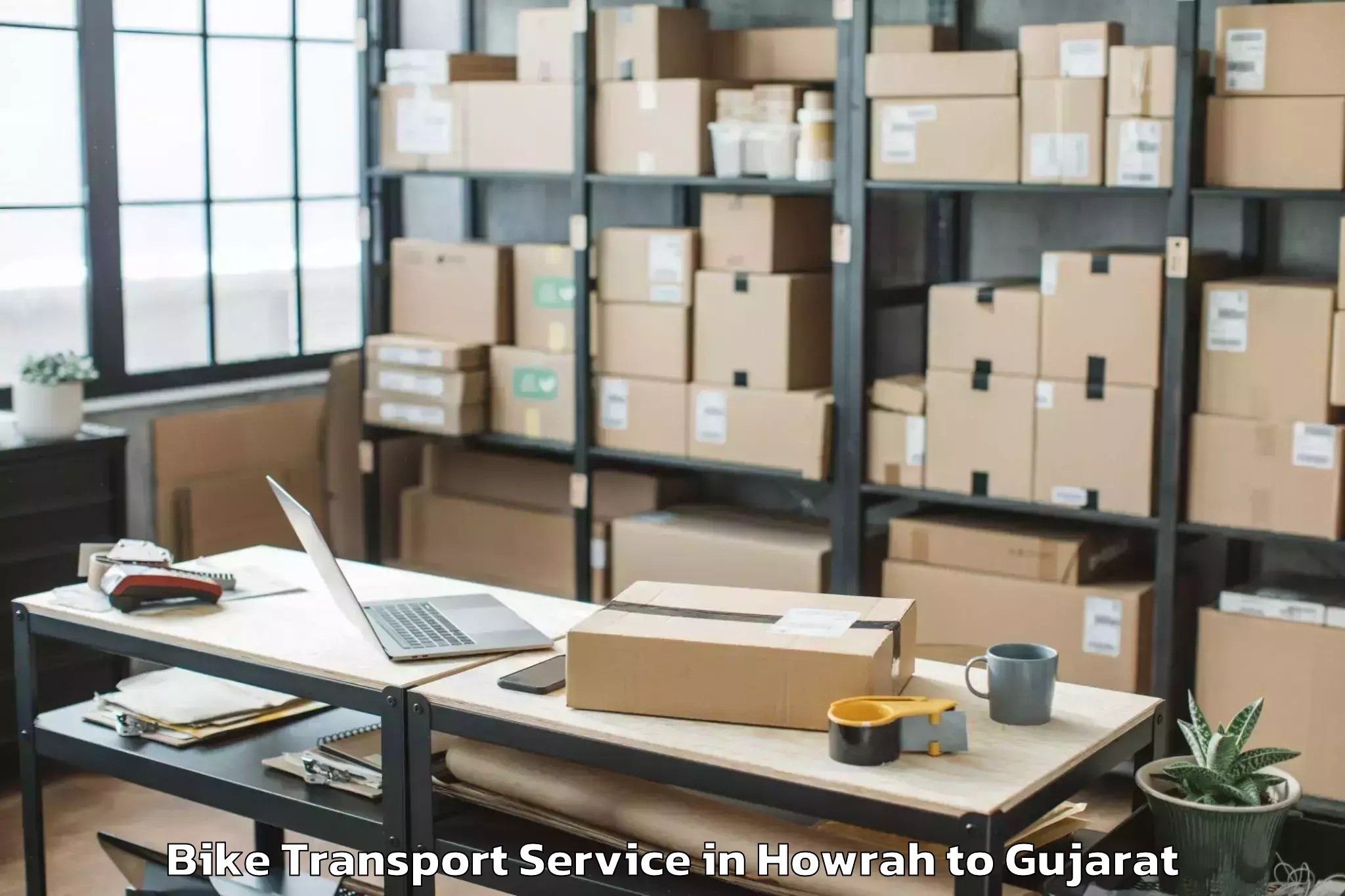 Book Your Howrah to Gujarat University Of Transpla Bike Transport Today